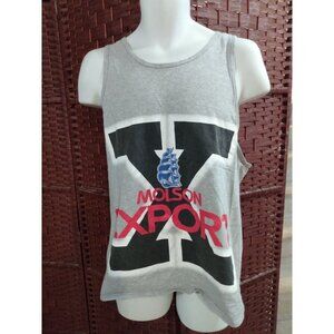Vintage Molson Export Beer Tank top Shirt Molson Ex Big Print Large